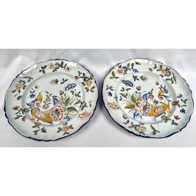 1800s Keller & Guerin Faience Floral Plates - a Pair For Sale - Image 12 of 12