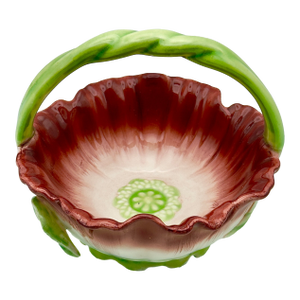 Vintage Fitz and Floyd Japan Hand Painted Ceramic Flower Basket