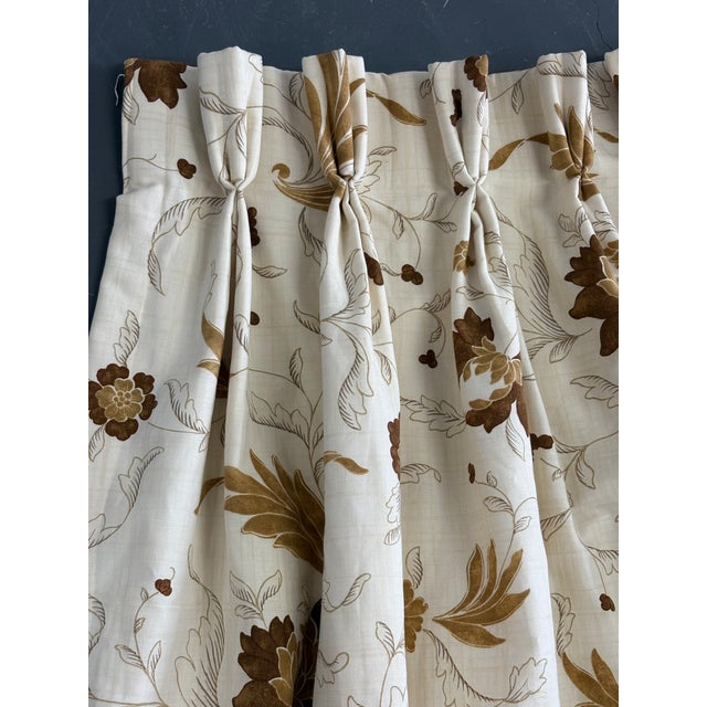 Lee Jofa Custom Lee Jofa Floral Pinch Pleat Curtains - 2 Panels 76” For Sale - Image 4 of 12