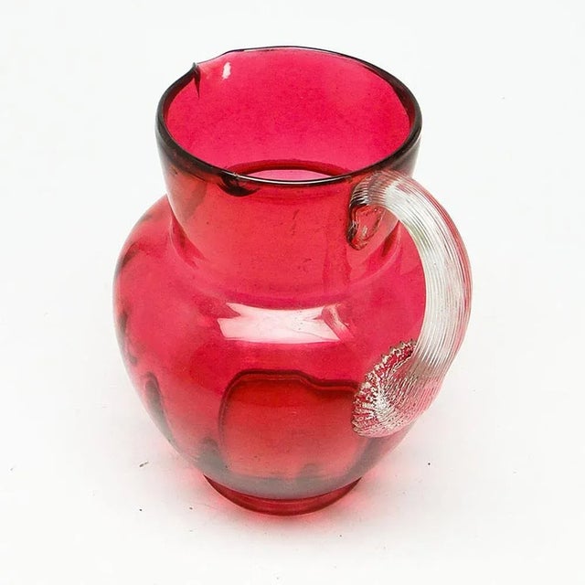Art Nouveau Jug from Cranberry Glass, United Kingdom, Early 1900s For Sale - Image 4 of 10
