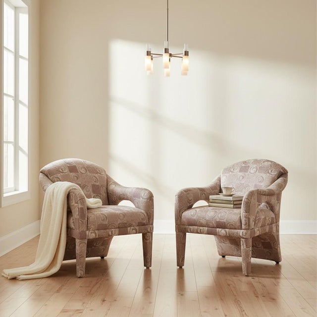 Almond Kagan Style Postmodern Sculptural Chairs by Carson’s - a Pair For Sale - Image 8 of 8