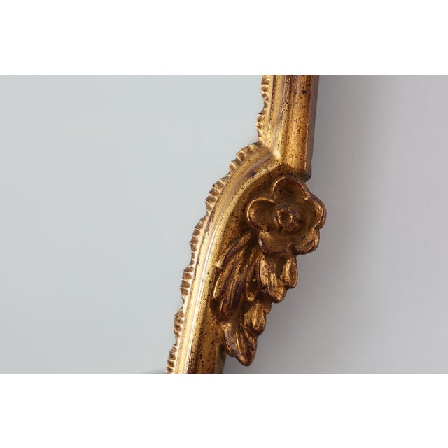 20th Century Louis XVI Giltwood Mirror with Ornate Crest, France, 1950s For Sale - Image 6 of 11