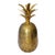 Large 1970s Brass Pineapple Lidded Box Jar For Sale
