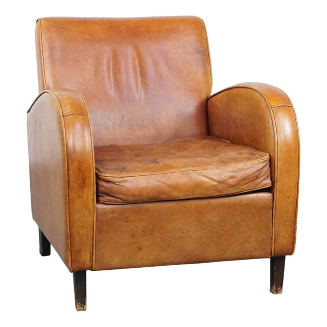 Vintage Leather Club Chair For Sale