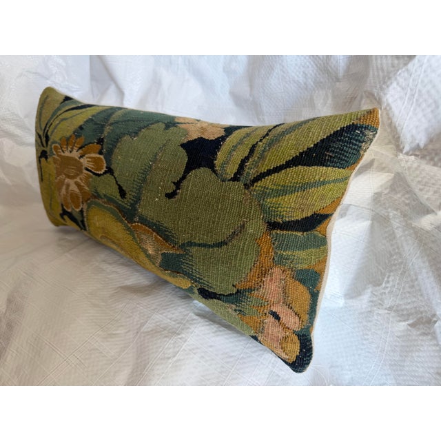 Renaissance 16th Century Brussels Verdure Floral Tapestry Pillow For Sale - Image 3 of 7