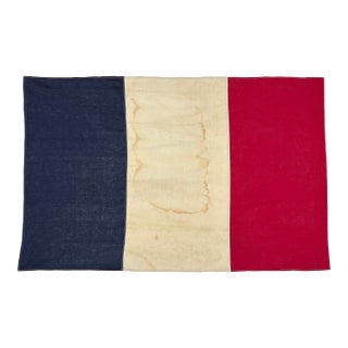 French Cotton Flag Sewn From Vintage Textiles For Sale
