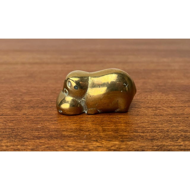Vintage Brass Hippo Figurine, 1970s For Sale - Image 12 of 13