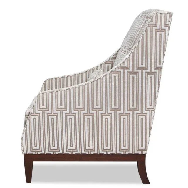 Contemporary Custom Wingback Chair With Marinetti Velvet Upholstery For Sale - Image 3 of 6