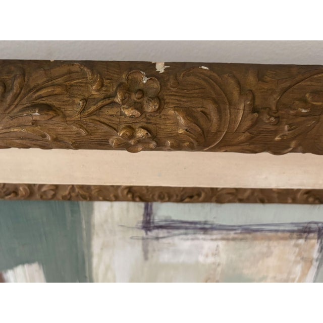 “Matcha" Abstract Art in Antique Frame, Transitional Living Room Art by JTS For Sale - Image 9 of 10
