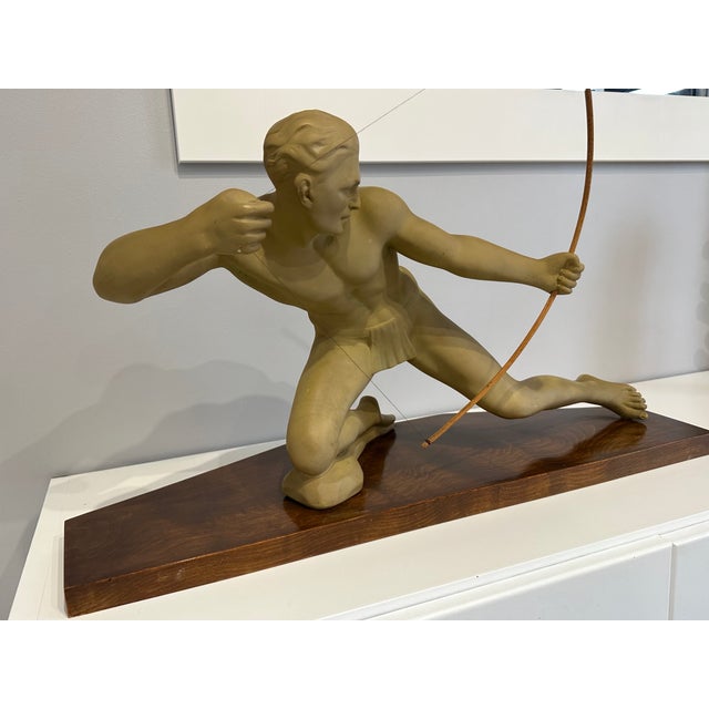 Melani, Large Art Deco Archer Sculpture, 1930, Plaster For Sale - Image 12 of 18