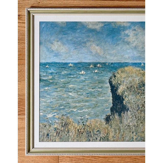 Monet Vintage Claude Monet Seascape Print, Framed and Matted For Sale - Image 4 of 7