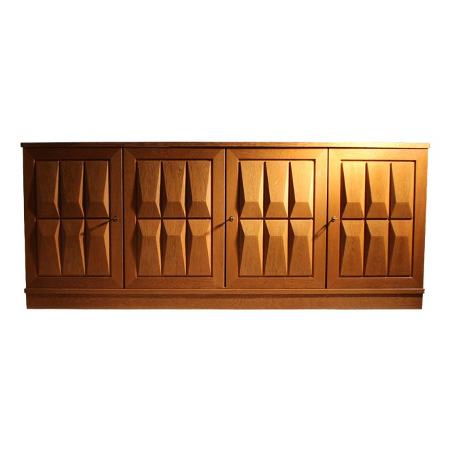 Brutalist Oak Sideboard by Gerhard Bartels, Germany, 1970s For Sale