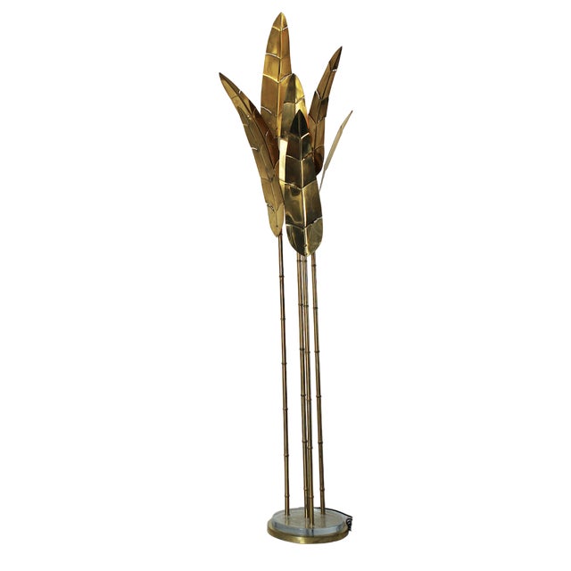 Palma Floor Lamp in Brass, 1970s For Sale