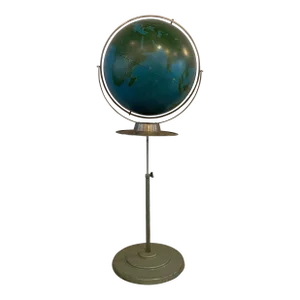 Mid 20th Century A.J. Nystrom Industrial Military Standing Chalk Globe