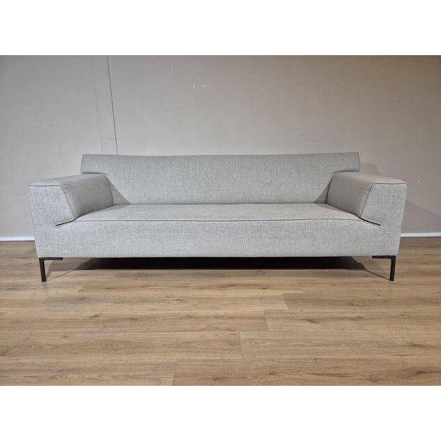 Vintage Three-Seater Sofa in Gray Fabric For Sale - Image 13 of 13