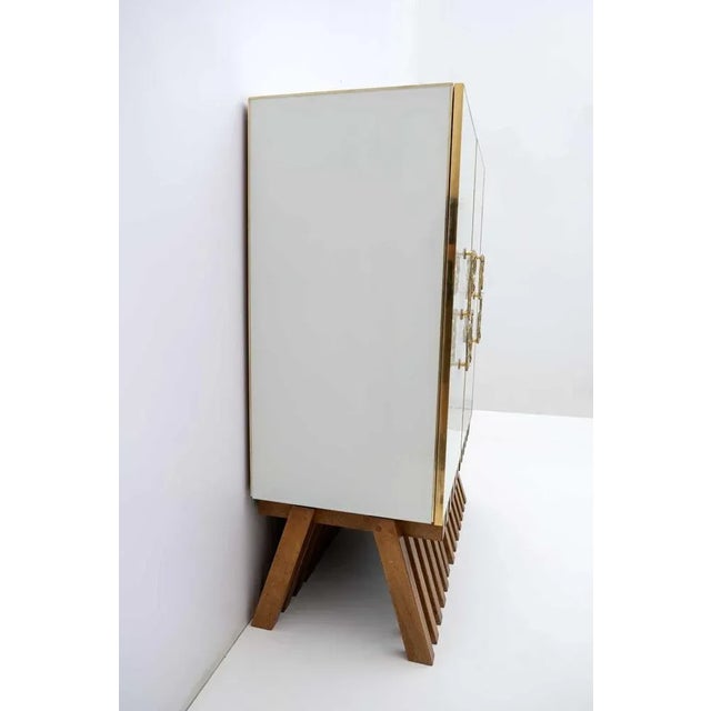 1980s Postmodern Sideboard Bar in Murano and Brass Glass, 1980s For Sale - Image 5 of 11
