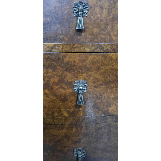 Small Burr Walnut Linen Press, 1910 For Sale - Image 9 of 16