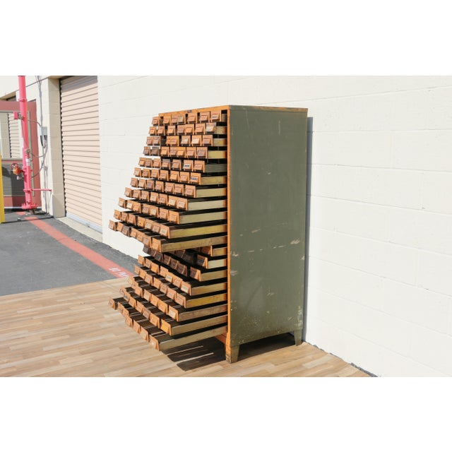 Vintage Addressograph Industrial Steel Metal 133 Drawer Parts & File Cabinet For Sale - Image 16 of 18