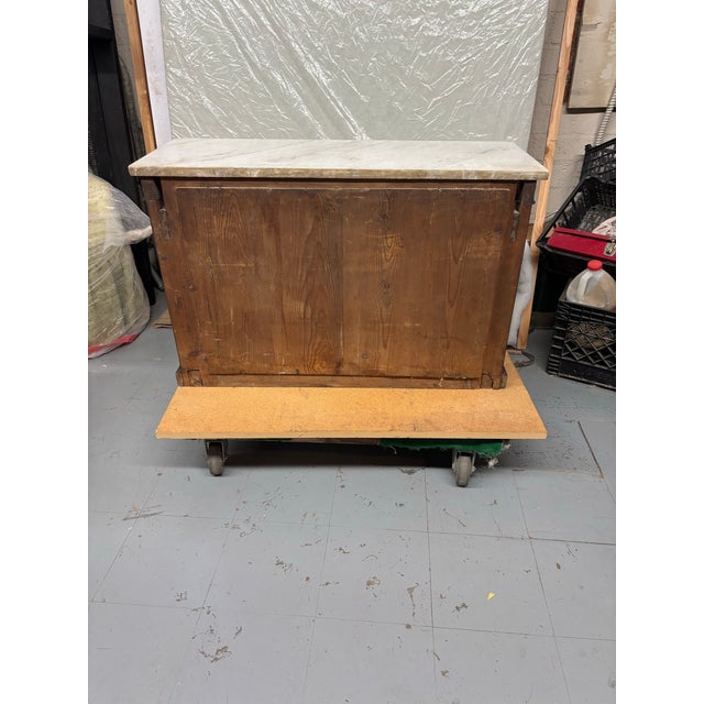 French Vinatge Console Table With Marble Top For Sale - Image 3 of 7
