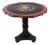 20th Century Chinese Style Black & Red Scalloped Edge Side Table With Floral Painting For Sale