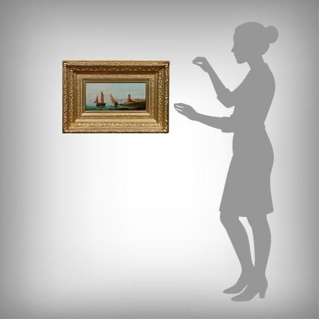 French School Artist, Sailboats on the Mediterranean, Oil on Panel, 19th Century, Framed For Sale - Image 18 of 18