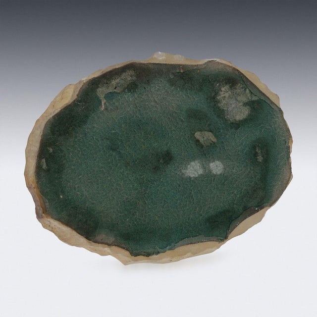 1950s Vintage English Silver and Agate Horse Racing Themed Ashtray, 1956 For Sale - Image 5 of 13