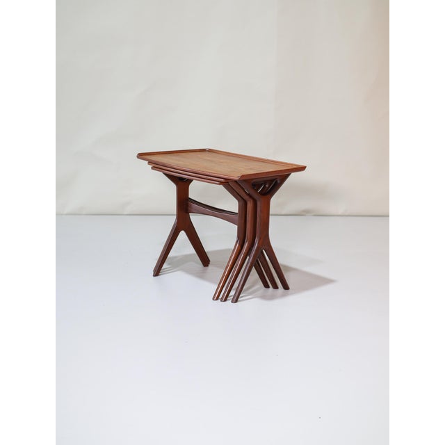 Nesting Tables in Teak by Johannes Andersen for CFC Silkeborg, Denmark, 1960s, Set of 3 For Sale - Image 6 of 13