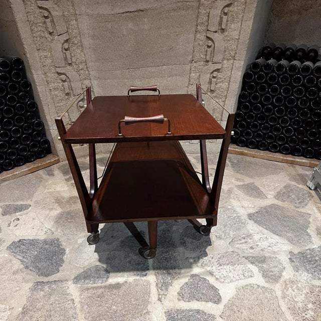 Wood 1950s Eugenio Escudero Bar Service Cart Mexico City For Sale - Image 7 of 13