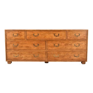 Henredon Mid-Century Modern Campaign Oak Dresser, Circa 1970s For Sale