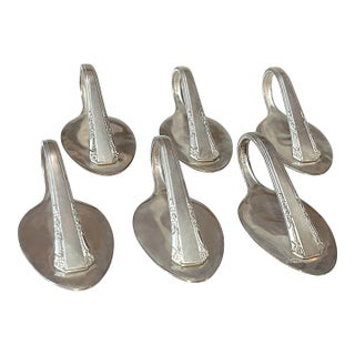 Artist-Made Rogers Silverplate Spoon Place Card Holders – Set of 6 For Sale