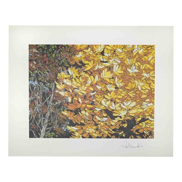 Rolandi Maurizio Coccia, Landscapes of Autumn, 1980s, Screen Print For Sale