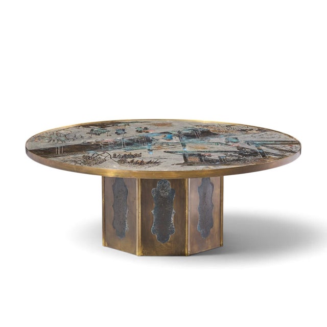Mid-Century Modern Philip and Kelvin LaVerne Mid Century Chan Bronze Coffee Table For Sale - Image 3 of 11