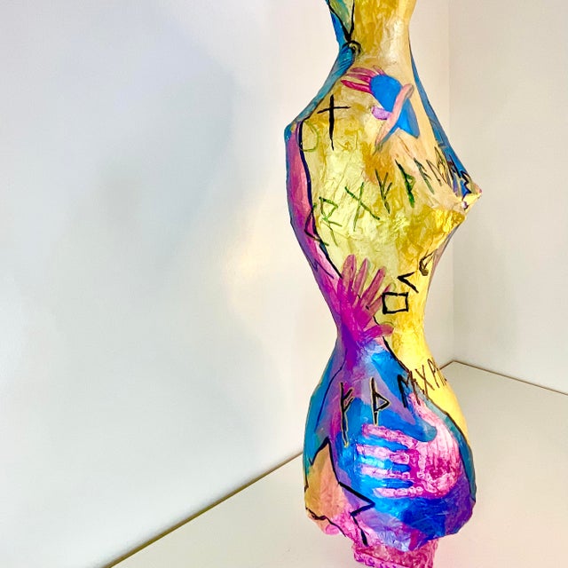 1980s Abstract Post Modern Female Nude Torso Sculpture in the Manner of Peter Keil For Sale - Image 11 of 13