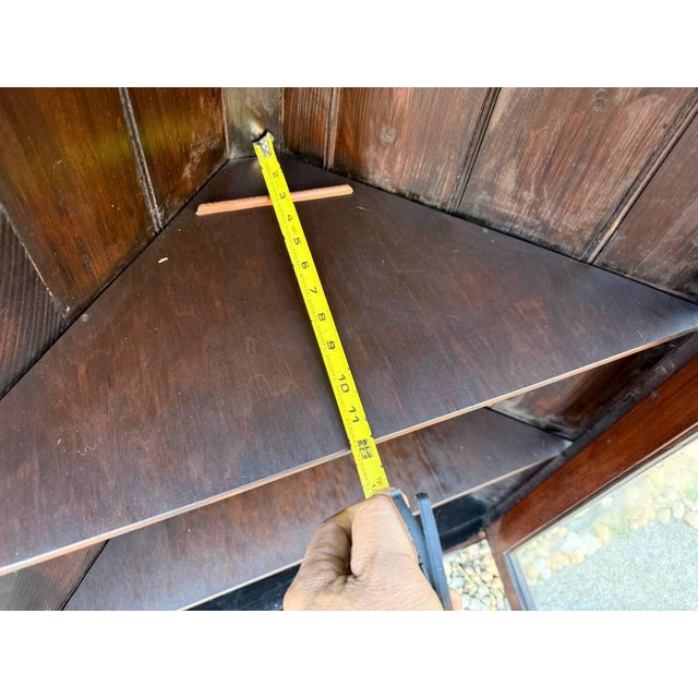 Antique Georgian Syle Single Door Hanging Corner Cabinet For Sale - Image 11 of 18