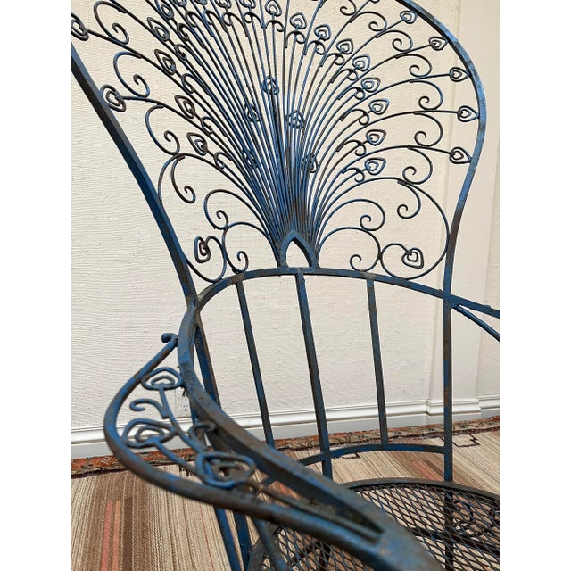 1960s Mid Century Modern Iron Salterini Style Peacock Chair, Attributed For Sale - Image 5 of 10