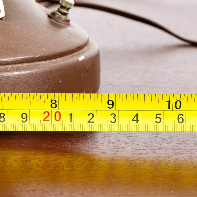 1960s Mid Century Modern Brown White Table Lamp Ceramic Floral Studio Designed For Sale - Image 12 of 12