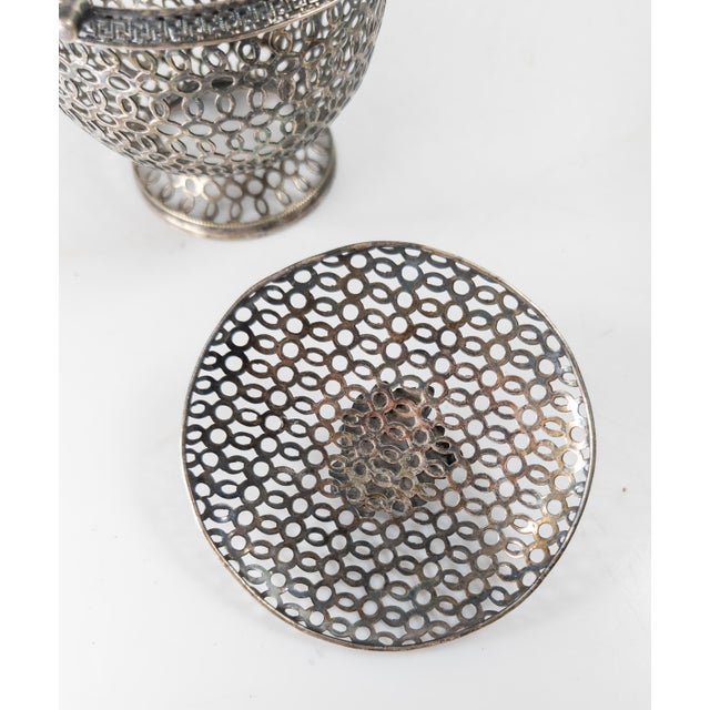 20th Century Silverplate Reticulated Openwork Decorative Basket or Candy Dish For Sale - Image 12 of 13