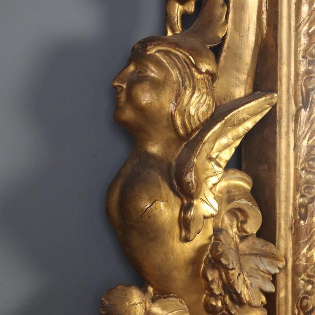 Gold Baroque Mirror in Gilded Pine Wood For Sale - Image 8 of 15