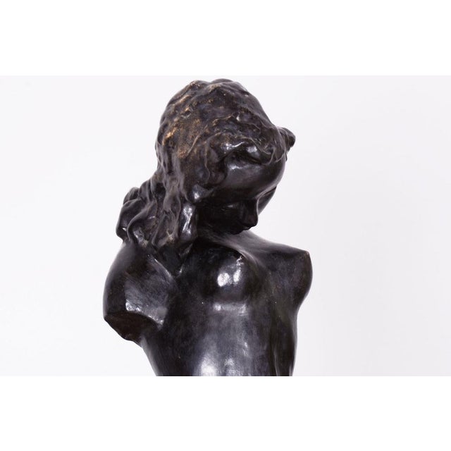 Black Art Deco Plaster Sculpture from Lugs Theodor, Czech, 1920s For Sale - Image 8 of 9