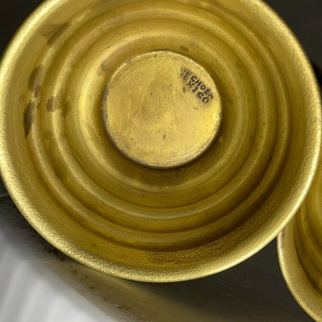 Brass Vintage Brass Dolphin Candlestick Holders- Pair For Sale - Image 8 of 11