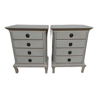 Gustavian Style Unique 4 Drawer Nightstands For Sale