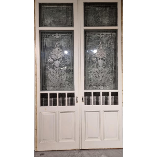 Antique Edged Interior Sliding Double Doors, 1890s, Set of 7 For Sale - Image 4 of 15
