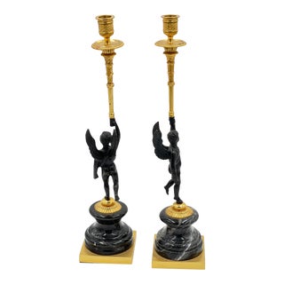 Pair of Empire Style Candlesticks For Sale