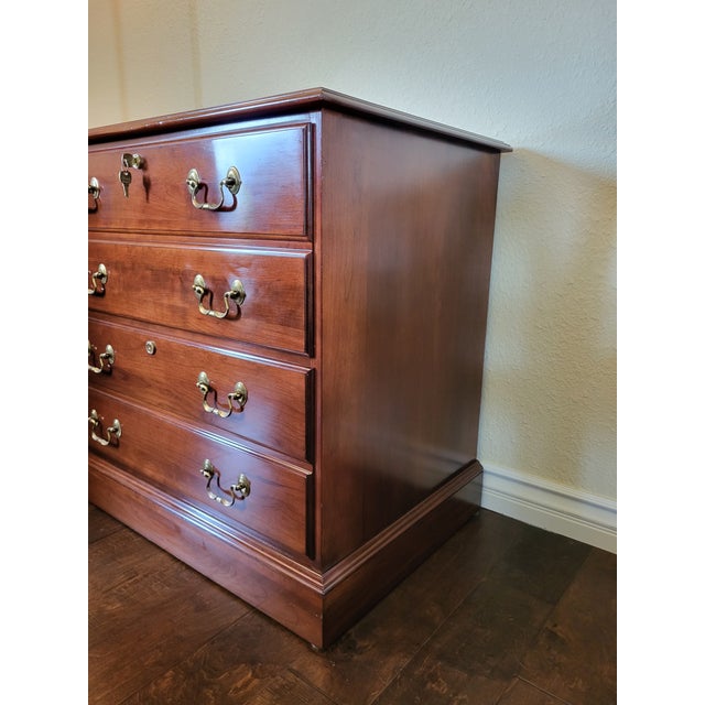 Ethan Allen Two Locking Drawers Lateral File Cabinet Cherry Finish For Sale In San Diego - Image 6 of 15