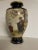 Metal Antique Japanese Meiji Satsuma Hand-Painted Figural Cabinet Vase, Black & Gold, 10” For Sale - Image 7 of 11