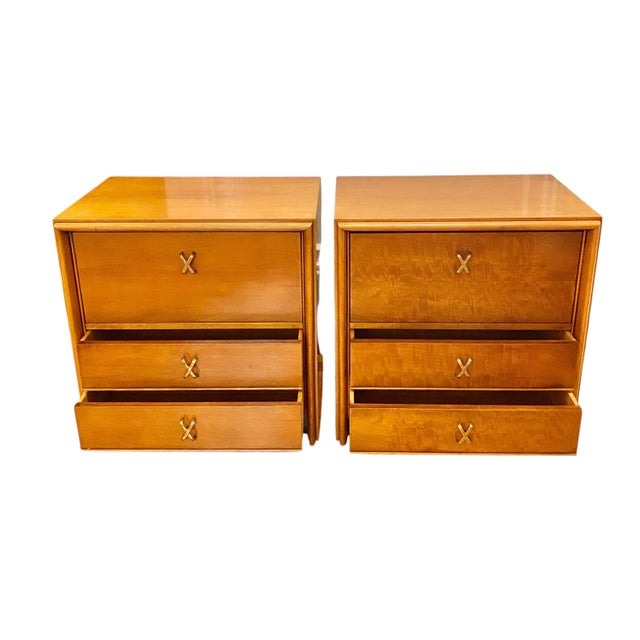 Wood Paul Frankl Johnson Furniture Company Bedside Tables, a Pair For Sale - Image 7 of 12