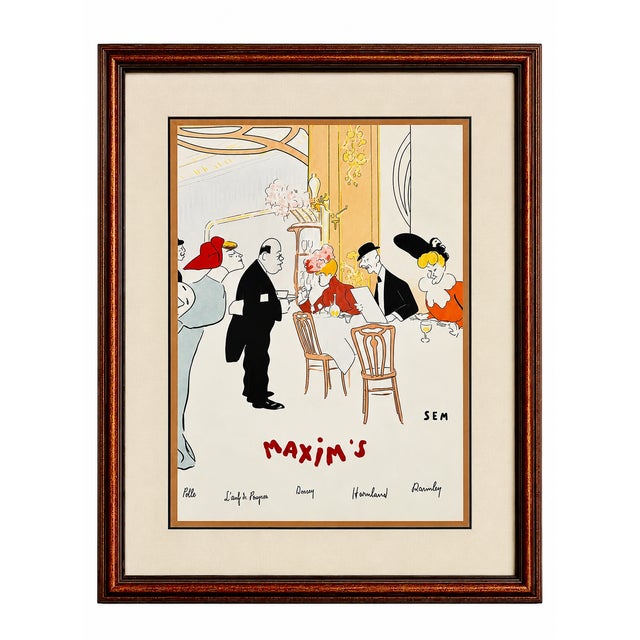 1950s Chez Maxim’s Paris Sem Panoramic Menu Lithograph For Sale - Image 15 of 15