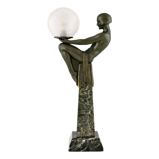 French Art Deco Table Lamp by Max Le Verrier, 1925 For Sale
