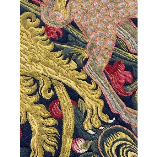 Blue French Jacquard Tapestry with Medieval Motif in the style of Aubusson, 1970s For Sale - Image 8 of 18