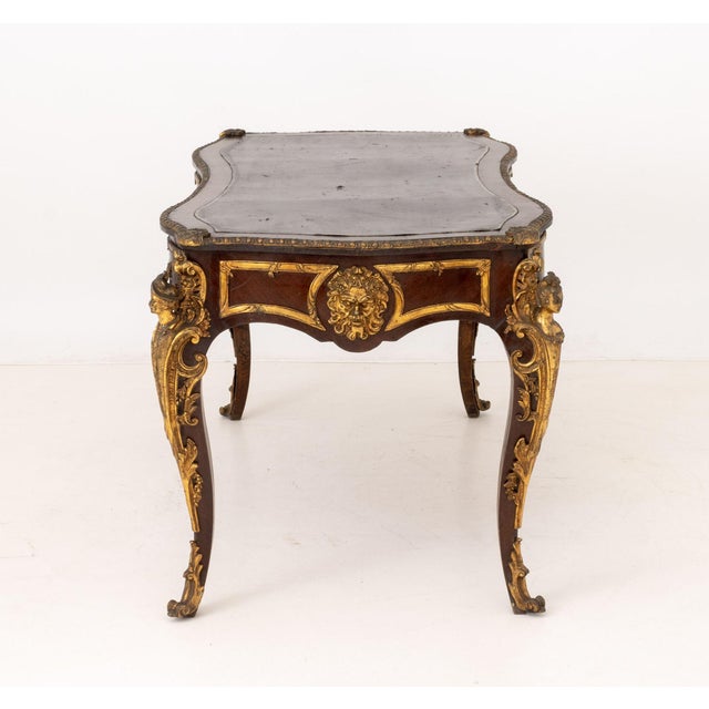 Louis XV Style Gilt Metal and Mahogany Bureau Plat For Sale - Image 10 of 12